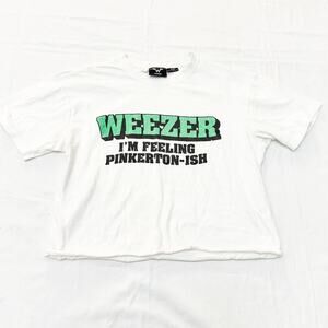 Weezer I'm Feeling Pinkerton-Ish White Cropped Tee Size XS